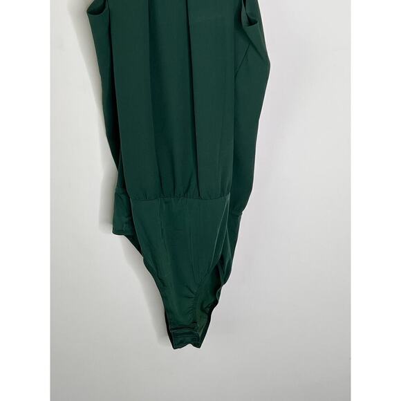 Belle Badgley Mischka Halter One Piece Bodysuit Dark Green Women's Size US 10 - Picture 3 of 8